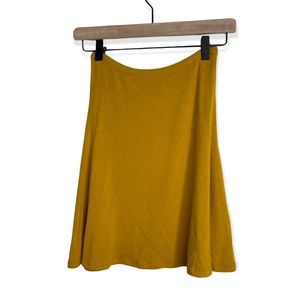 Anthropologie STARK  X Yellow A Line Flare Strech Knit Mini Skirt Size S NWT